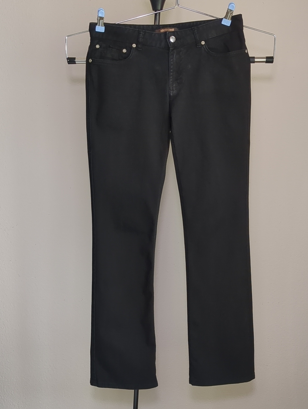 Roberto Cavalli Mid Rise Straight Black Jean Sz  6/EU 42